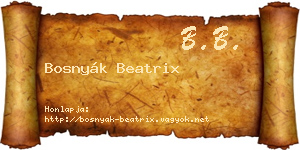 Bosnyák Beatrix névjegykártya